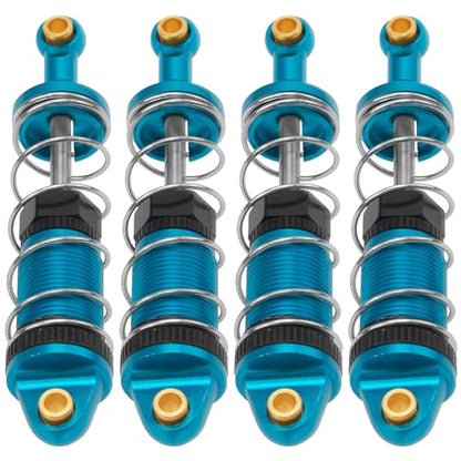 4Pack ShareGoo RC Car Shock Absorbers Metal Shocks Damper Compatible with MJX Hyper Go 16207 16208 16209 16210 H16BM H16GT H16DR 1/16 RC Car Upgrades Part (Blue) - color: Blue