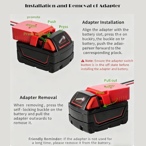 18V Adapter for Milwaukee M18 Battery Adapter Compatible with Power Wheels Battery Conversion Upgrade Kit for DIY Rc Car Toys, Robotics and Rc Truck with 30A Fuses Wire Terminals 12AWG Wire