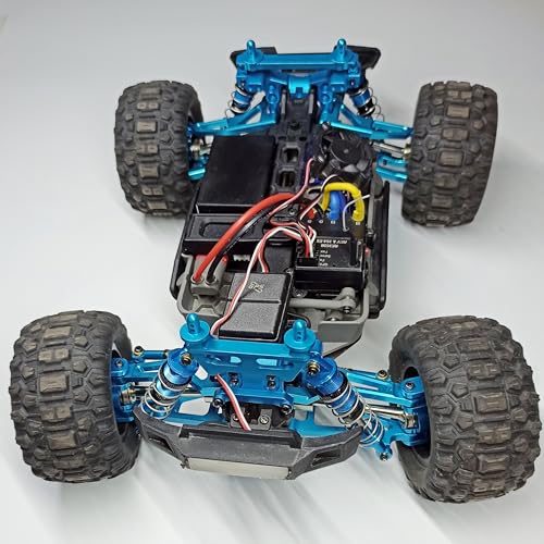 Aluminum Accessories for Hyper Go RC Car Parts, 1/16 Scale Metal H16BM Upgrades, Blue Replacement Parts kit for H16BM H16GT H16DR H16 MJX 16207 16208 16209 16210 Jetwood RC Car - color: Blue