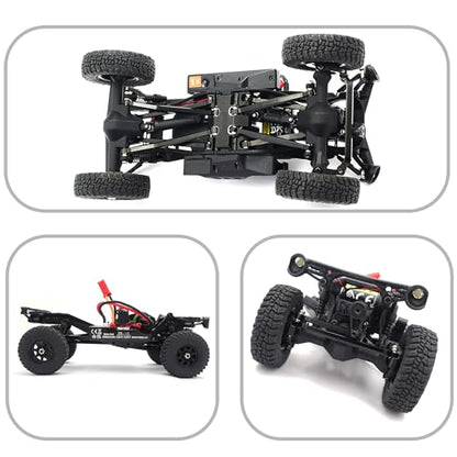 High Clearance Chassis Links & Steering Links Set & Skid Plate for SCX30 | Upgrade Parts for RC Car 4X4 RTR Brushed Rock Crawler,Precision Machining,High-strength Aluminum Alloy