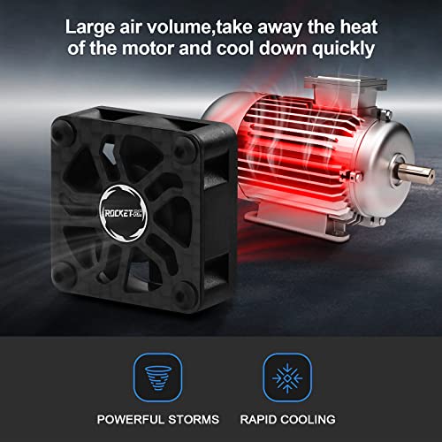 RC Cooling Fans 30mm 27000RPM Surpass Hobby RC Motor ESC Fan with Cover | Replacement Fans (Without Motor Heatsink) for 1/8 1/10 RC Car Truck Buggy Truggy - color: Black Fan Only