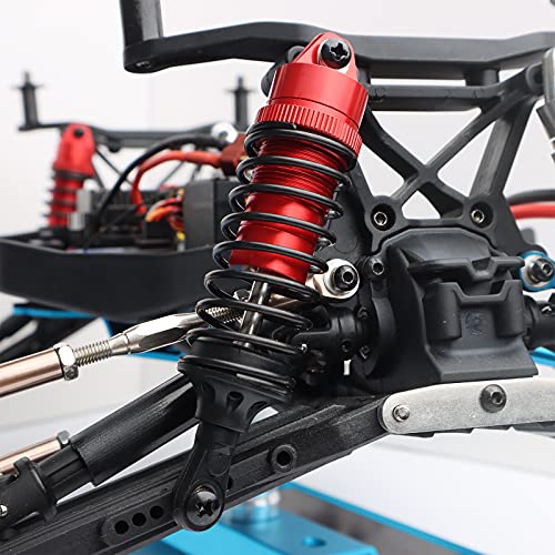5862 Front & Rear Aluminum Alloy Shock Absorber for 1/10 Slash 4x4 Hoss Rustler Stampede Bandit VXL Nitro Shock Parts Replace of 3760 3762 SLA014 (4-Pack) (Red) - color: Red
