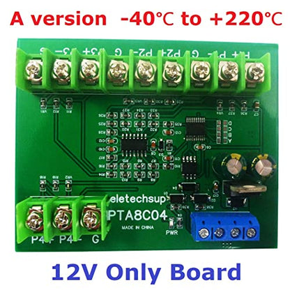 4ch DC 12V 24V -40~500 Celsius PT100 RTD RS485 Temperature Sensor Module Modbus RTU Platinum Thermal Resistance Collector (1PCS A 12V Only Board) - color: 1PCS A 12V Only Board