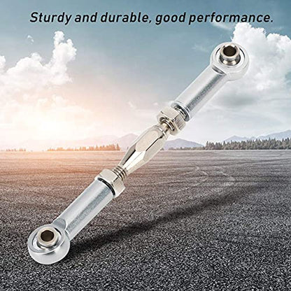 RC Car Turnbuckle, 6Pcs Adjustable Servo Links Tie Rod Aluminum Alloy RC Pull Rod Turnbuckle Rod Linkage Set for RC Hobby Car Model(Silver) Rc Steering Linkage Dilwe Tie Rods Buckle