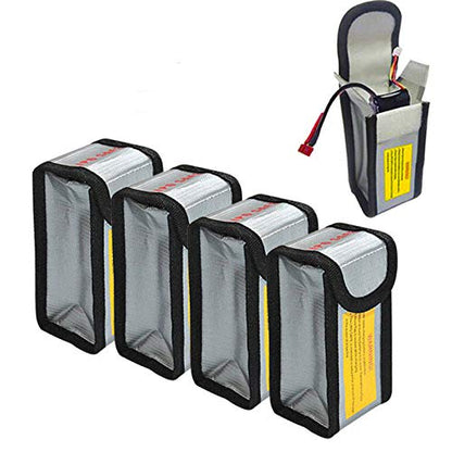 4pcs Lipo Battery Fireproof Explosion proof Bag Storage Guard Safe Pouch 125mm
