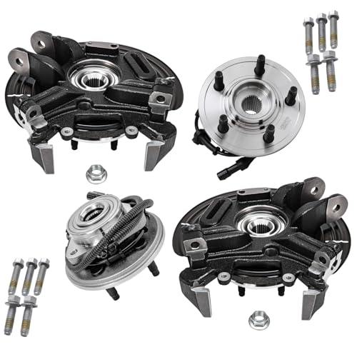 Detroit Axle - 4pc Steering Knuckles Kit for 02-05 Ford Explorer | Mercury Mountaineer, 2 Rear Steering Knuckles & Wheel Bearing Hubs 2 Front Wheel Bearing and Hubs 2002-2005 Replacement - size: 4UW47703/Kit