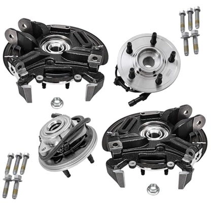 Detroit Axle - 4pc Steering Knuckles Kit for 02-05 Ford Explorer | Mercury Mountaineer, 2 Rear Steering Knuckles & Wheel Bearing Hubs 2 Front Wheel Bearing and Hubs 2002-2005 Replacement - size: 4UW47703/Kit