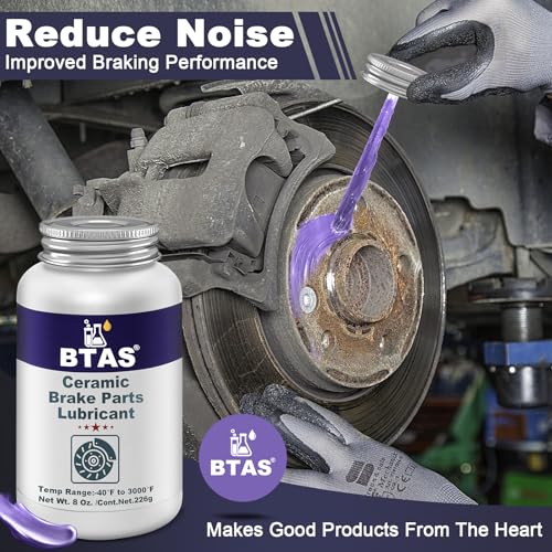 BTAS Silicone Brake Grease Lubricant for Brake Caliper Pad Pin Parts Lube, Synthetic Ceramic Brake Grease with Brush 8 oz - size: 8 oz