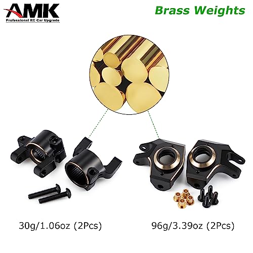 SCX10 II Brass Weights C Hub 30g Caster Blocks 96g Steering Knuckles for Front Axle for 1/10 RC Crawler AR44 Axial SCX10 Upgrades