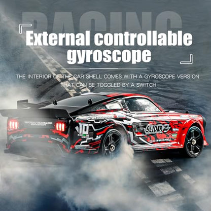 RC Drift Car, 1/14 Scale RC Race Car with Spray, Cool LED Lights, 2.4G 4WD High Speed 35KM/H Drifting Cars, Proportional Throttle with 2 Batteries RTR Gifts for Teen Adults