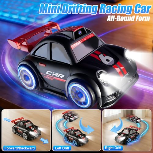 OBEST 2.4" Screen FPV Mini RC Car with Camera, Rechargeable 360° Drift Kids | Remote Control Car with 8G Card, Dual Control via Remote & App Controlled Vehicles, Follow/Escape/Demo Modes