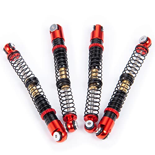 MOHERO Adjustable RC Shocks Absorber Damper 53mm Aluminum 4Pcs for 1/24 Axial SCX24 RC Crawler Car Upgrade Parts (Red) - color: Red