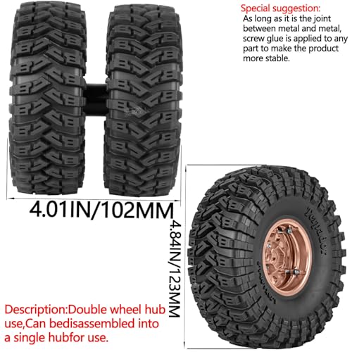 1.9 Dually Beadlock RC Wheel RC Tires for 1/10 SCX10 90046 AXI03007 TRX4 TRX6 VS4-10 Gen7 Gen8 MST CFX D90,Aluminum 1.9" Wheel Hub Rim RC Truck Tires 4pcs w/Adjustable Offset 4PCS Bronze - color: Bronze/Rc Wheel
