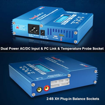 SKYRC iMAX B6AC V2 AC/DC Dual Power Professional LiPo Battery Balance Charger/Discharger | Lipo Battery Charger for 1-6S LiPo/Li-ion/LiHV/LiFe, 1-15S NiMH/NiCd, 2-20V Pb Battery
