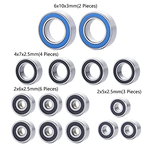 15Pcs Wheel Hub Axle Steel Sealed Bearing Kit for Kyosho Mini-Z | MA020 1/28 Sport RC Car Upgrade Parts