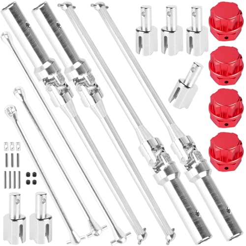 RC Drive Shaft Axles & Driveshaft Dogbone & Diff Outdrive w/Wheel Hex Nuts Upgrades Part for 1/5 KRATON 8S BLX/Outcast 8S BLX,Drive Shaft Axles CVD,Silver & Red