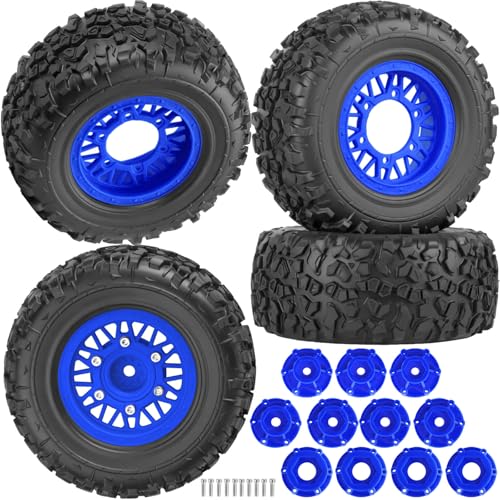 12mm/14mm/17mm Hex RC Truck Tires for Slash 2WD 4×4,Arrm a Senton,Axia1,Rc 4wd,Red cat,RC Short Course Truck Wheels and Tires,Navy Blue - color: Navy Blue - (12mm/14mm/17mm Hex)