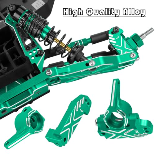 for Aluminum Upgrades Parts 1/10 Rustler 2WD(VXL)/Slash 2WD(VXL)/Stampede 2WD(VXL)/Bandit 2WD(VXL),Front Steering Block Knuckles&Rear Hubs&C-Hubs Caster Blocks Hops Up,Green