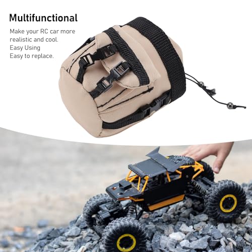 RC Car Luggage Bag 1/8 1/10 Simulation Polyester Easy Using Miniature Decoration RC Luggage Backpack (1) - color: Cream White