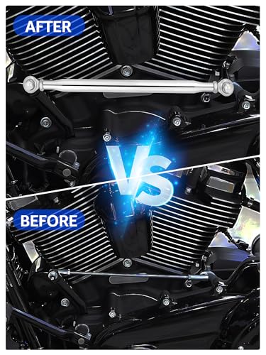 2026 Adjustable Shift Linkage Chrome, Shift Rod | Shifter Linkage, Compatible for Harley Davidson 1986-2024, Street Glide, Electra Glide, Road Glide, Tri Glide, Softail - color: Chrome