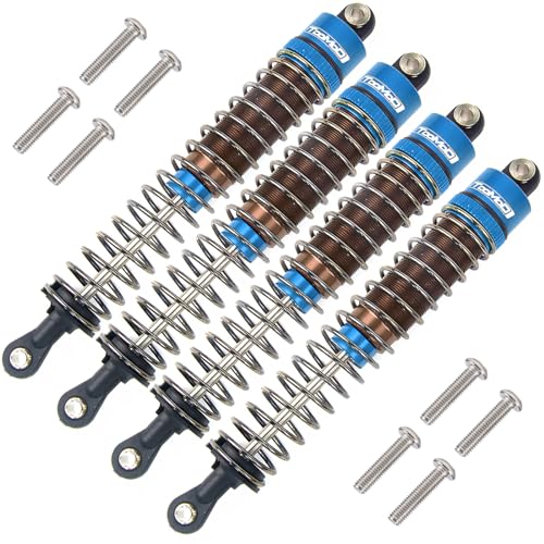 1/10 100mm RC Oil filled Shock Absorbers kit for Tamiya Bullhead SuperClod Buster TRX4 Axial SCX10 D90 Crawler Truck Car Upgrades Replace Parts (Blue) - color: Blue