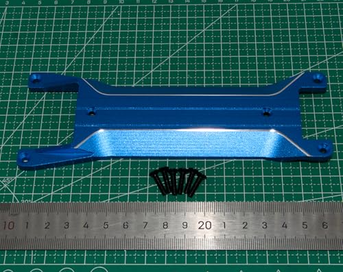 Chassis Brace Plate Compatible with 1/16 Traxxas Mini Maxx Upgrade Monster Truck Rc Car Aluminum Alloy Part Replace(Blue) - color: Blue