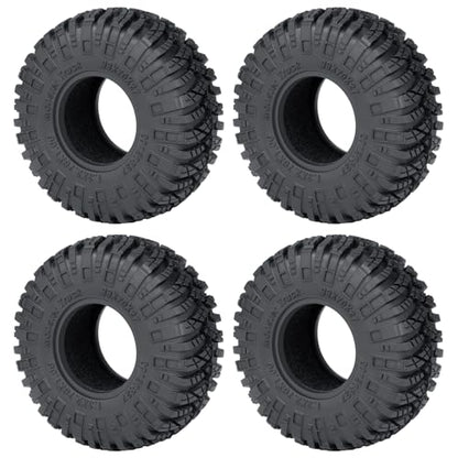 RCHUBAM 4Pcs 1.3" Rubber Wheel Tires for 1/18 TRX4M 1/24 SCX24 | H & W 70 * 27mm,1.3" Large RC Mud Tires,RC Upgrade Parts - color: Black a