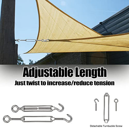 10Pack M6 Turnbuckle Hook and Eye, Stainless Steel Cables Wire Turnbuckles, Heavy Duty Turnbuckle for Wire Rope Tension, Cable Railing Hardware Kit for Sun Shade Sail, Tent Installation