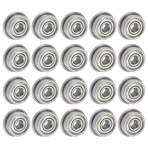 uxcell F623ZZ Flanged Ball Bearing 3x10x4mm Double Shielded Chrome Steel Flange Bearings, 20pcs - size: 3x10x4mm