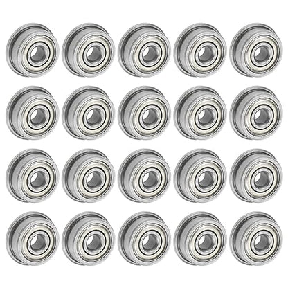 uxcell F623ZZ Flanged Ball Bearing 3x10x4mm Double Shielded Chrome Steel Flange Bearings, 20pcs - size: 3x10x4mm