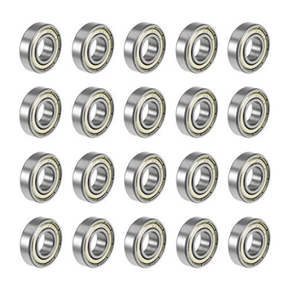 uxcell Deep Groove Ball Bearings Z2 10mm x 22mm x 6mm Double Shielded Carbon Steel 20pcs - size: 10mmx22mmx6mm