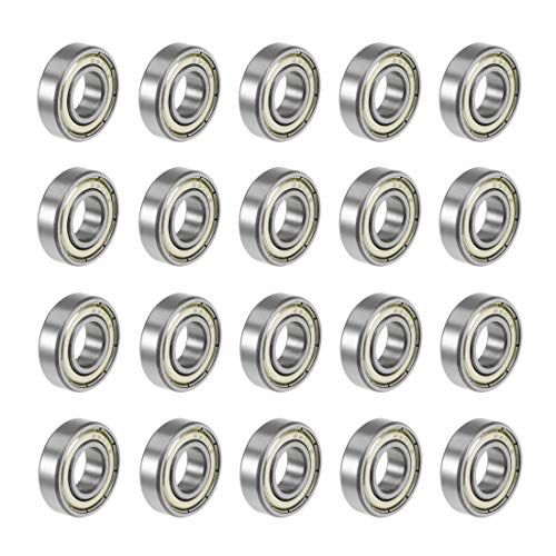 uxcell Deep Groove Ball Bearings Z2 10mm x 22mm x 6mm Double Shielded Carbon Steel 20pcs - size: 10mmx22mmx6mm