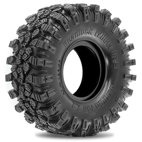 2.2 RC Crawler Tires OD 5.35'' 1:10 Soft Rubber All Terrain Tyres for 1/10 1/8 Rock Mud Crawler Car Traxxas TRX4 Axial SCX10 II RC4WD D90 TF2 Tamiya CC01 Gen8 2.2 inch Beadlock Wheels Rims