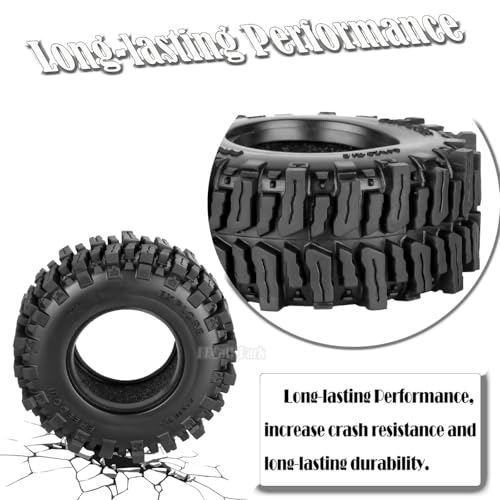 RC 1.3 Soft Silicone Rubber Wheel Tires for 1/18 TRX4M/Ascent-18/FMS 1/24 SCX24 RC Crawler,1.3" Soft Mud Terrain/Rock Crawling/Swamp Claw Mud Terrain/Road RC Tires 4Pcs,Style (D) - style: 4Pcs 1.3 Rubber Wheel - (D)