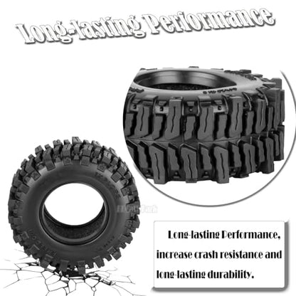 RC 1.3 Soft Silicone Rubber Wheel Tires for 1/18 TRX4M/Ascent-18/FMS 1/24 SCX24 RC Crawler,1.3" Soft Mud Terrain/Rock Crawling/Swamp Claw Mud Terrain/Road RC Tires 4Pcs,Style (D) - style: 4Pcs 1.3 Rubber Wheel - (D)