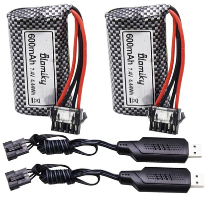 Blomiky 7.4V 600mAh Li-ion SM-5P Plug Battery Suitable for R108 R308Mini 2101 TX2P1 Remote Control RC Boat / R308Mini Battery