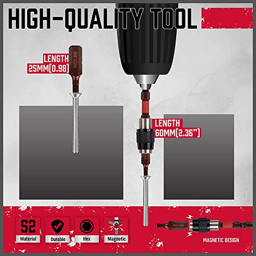 Premium 25-Piece Allen Key Drill Bit Set - Durable Allen Wrench Bits with Strong Magnetic Tips, SAE & Metric Hex Keys - style: 25 PCS 1" Hex