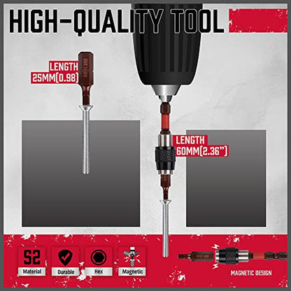 Premium 25-Piece Allen Key Drill Bit Set - Durable Allen Wrench Bits with Strong Magnetic Tips, SAE & Metric Hex Keys - style: 25 PCS 1" Hex