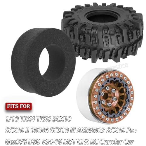 RC 1.9 Beadlock Wheels and Tires for 1/10 TRX4 TRX6 SCX10 SCX10 II 90046 SCX10 III AXI03007 SCX10 Pro Gen7/8 D90 VS4-10 MST CFX RC Crawler Car,4PCS Beadlock Rims 1.9 Wheel Tires,Brown - color: Brown - (1.9 Beadlock Wheels)