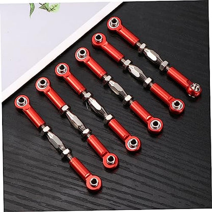 6pcs Turnbuckle Rod Linkage for Rc Trucks Compatible Rc Cars Easy to Install Machined Upgrade - color: Red