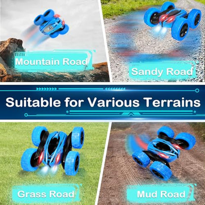 FREE TO FLY Remote Control Car Boys Toys: 360 Flip Rc Cars 2.4Ghz Double-Sided Rotating Stunt Car 6 7 8 9 10 11 12 Year Old Kids Girls Outdoor Indoor - color: Blue