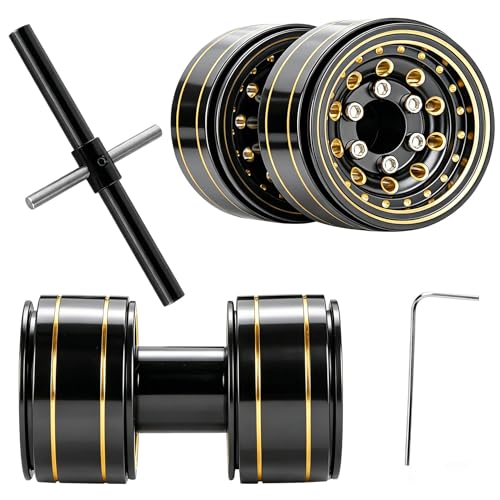 RC RC 1.0" Full Brass Beadlock Wheels Rims Set for 1/18 Trx4m 1/24 SCX24 RC Crawler Car,1.0 Beadlock Wheel Rims