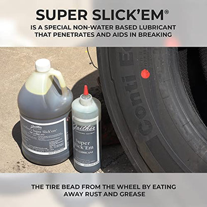 Gaither Super Slick'Em Tire Lubricant - Lube for Changing Tires, Great for Mounting, Dismounting, and Bead Breaking, Case of 4-1 Gallon Bottles | Lube for Changing Tires, Great for Mounting, Dismounting, and Bead Breaking