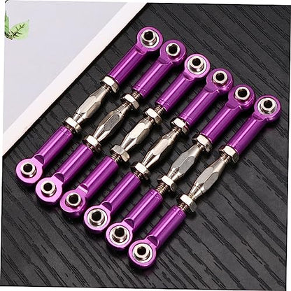 6pcs Rc Car Rod Linkage Kit Aluminum Turnbuckle Rods Easy Install for Scale Rc Buggy Truck Accessories - color: Purple