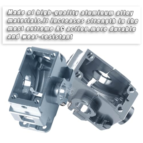 Gearbox Transmission Case Upgrades Parts Aluminum Front Rear Wave Box Gearbox for 1/10 Slash/Rustler/Stampede/Hoss VXL 4X4 4WD,Replace #6880#6881,Titanium - color: Titanium(upgrades Parts)