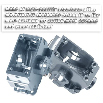 Gearbox Transmission Case Upgrades Parts Aluminum Front Rear Wave Box Gearbox for 1/10 Slash/Rustler/Stampede/Hoss VXL 4X4 4WD,Replace #6880#6881,Titanium - color: Titanium(upgrades Parts)
