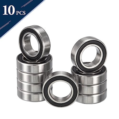 MR115-2RS Deep Groove Ball Bearings, ID 5mm x OD 11mm x Width 4mm Miniature Bearings, Double Rubber Sealed Ball Bearing Pre-Lubricated Chrome Steel Z2 Lever 10pcs - size: MR115-2RS 5x11x4mm