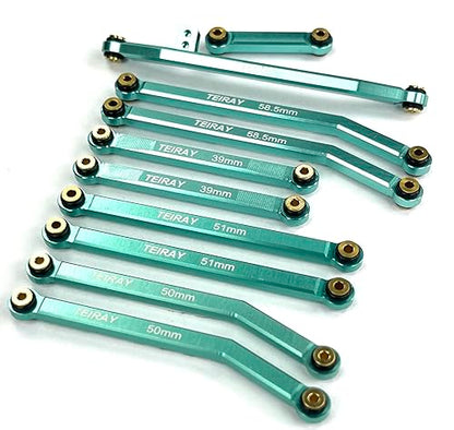 SCX24 Links Upgrades High Clearance RC Crawler Car Steering Rod Tie for AXIAL 1/24 SCX24 AXI00001 C10 AXI00002 Wrangler JLU AXI00006 Bronco (Apple Green) - color: Apple Green