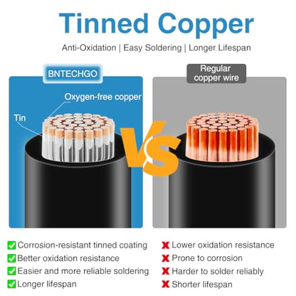 BNTECHGO 6 AWG Silicone Wire Red Black 3ft Stranded Tinned Copper Wire | Flexible 6 Gauge Stranded Wire Silicone Rubber Insulation For RC Models, Drone, Robot, Battery, EV Charger, 3D Printer, DIY - size: 2 Colors Each 3ft