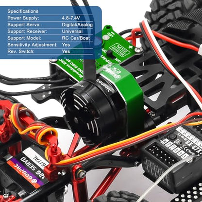 GOUPRC 2204 2400KV Brushless Outrunner Motor with Transmission & 30A Brushless Mini Esc for SCX24 Remote Control Crawler Axial 1/24 Black Green - color: Green & Black